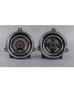 1954 Chevrolet Truck New Vintage USA Woodward Series 2 Gauge Kit - Programmable 140 MPH Speedometer - Quad Gauge(Fuel, Battery, Water Temp. and Oil Pressure) - Black