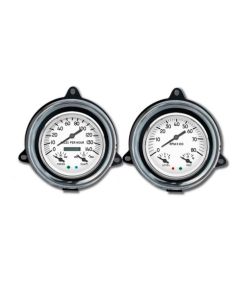 1954 Chevrolet Truck New Vintage USA 1940 Series 2 Gauge Kit - 3 in 1 Gauges - Programmable 140 MPH Speedometer with Oil Pressure / Water Temp. - Tachometer with Battery and Fuel - White