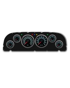 1961-1963 Chevrolet Truck New Vintage USA 6 Gauge 1969 Series Package - 140 MPH Programmable Speedometer with Tachometer, Oil Pressure, Water Temp, Fuel and Volt Meter - Black