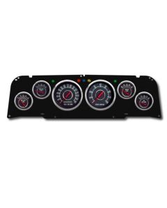 1964-1966 Chevrolet Truck New Vintage USA 6 Gauge Woodward Series Package - 140 MPH Programmable Speedometer with Tachometer, Oil Pressure, Water Temp, Fuel and Volt Meter - Black