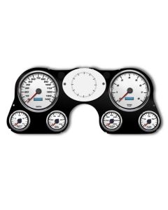1967-1972 Chevrolet Truck New Vintage USA 6 Gauge Performance II Series Package - 140 MPH Programmable Speedometer with Tachometer, Oil Pressure, Water Temp, Fuel and Volt Meter - White