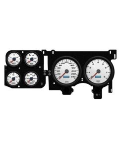 1973-1987 Chevrolet-GMC Truck New Vintage USA 6 Gauge Performance II Series Package - 240 KPH Programmable Speedometer with Tachometer, Oil Pressure, Water Temp, Fuel and Volt Meter - White