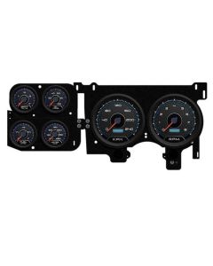 1973-1987 Chevrolet-GMC Truck New Vintage USA 6 Gauge CFR Series Package - 240 KPH Programmable Speedometer with Tachometer, Oil Pressure, Water Temp, Fuel and Volt Meter - Blue