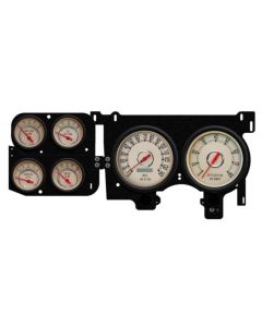 1973-1987 Chevrolet-GMC Truck New Vintage USA 6 Gauge Woodward Series Package - 140 MPH Programmable Speedometer with Tachometer, Oil Pressure, Water Temp, Fuel and Volt Meter - Beige