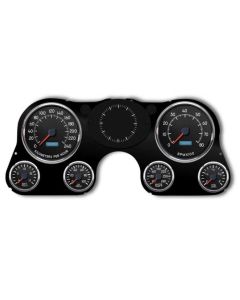 1967-1972 Chevrolet Truck New Vintage USA 6 Gauge Aviator Series Package - 240 KPH Programmable Speedometer with Tachometer, Oil Pressure, Water Temp, Fuel and Volt Meter - Black