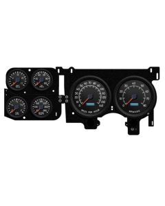 1973-1987 Chevrolet-GMC Truck New Vintage USA 6 Gauge Aviator Series Package - 140 MPH Programmable Speedometer with Tachometer, Oil Pressure, Water Temp, Fuel and Volt Meter - Black