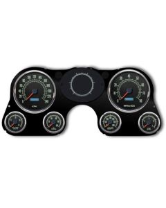 1967-1972 Chevrolet Truck New Vintage USA 6 Gauge 1969 Series Package - 240 KPH Programmable Speedometer with Tachometer, Oil Pressure, Water Temp, Fuel and Volt Meter - Black
