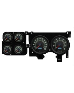 1973-1987 Chevrolet-GMC Truck New Vintage USA 6 Gauge 1969 Series Package - 240 KPH Programmable Speedometer with Tachometer, Oil Pressure, Water Temp, Fuel and Volt Meter - Black