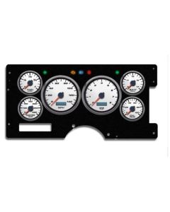 1973-1987 Chevrolet-GMC Truck New Vintage USA 6 Gauge Performance II Series Package - 140 MPH Programmable Speedometer with Tachometer, Oil Pressure, Water Temp, Fuel and Volt Meter - White
