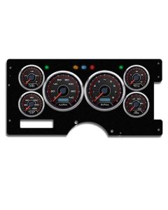 1973-1987 Chevrolet-GMC Truck New Vintage USA 6 Gauge CFR Series Package - 240 KPH Programmable Speedometer with Tachometer, Oil Pressure, Water Temp, Fuel and Volt Meter - Red
