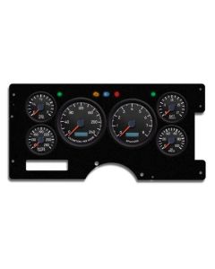 1973-1987 Chevrolet-GMC Truck New Vintage USA 6 Gauge Aviator Series Package - 240 KPH Programmable Speedometer with Tachometer, Oil Pressure, Water Temp, Fuel and Volt Meter - Black