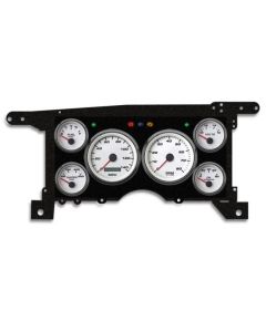 1986-1993 Chevrolet-GMC S10 - S15 Truck / Blazer - New Vintage USA 6 Gauge Performance Series Package - 140 MPH Programmable Speedometer with Tachometer, Oil Pressure, Water Temp, Fuel and Volt Meter - White