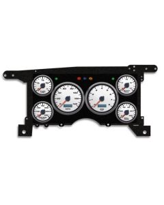 1986-1993 Chevrolet-GMC S10-S15 Truck / Blazer - New Vintage USA 6 Gauge Performance II Series Package - 140 MPH Programmable Speedometer with Tachometer, Oil Pressure, Water Temp, Fuel and Volt Meter - White