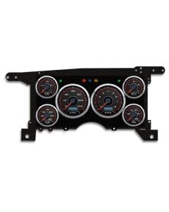 1986-1993 Chevrolet-GMC S10-S15 Truck / Blazer- New Vintage USA 6 Gauge CFR Series Package - 240 KPH Programmable Speedometer with Tachometer, Oil Pressure, Water Temp, Fuel and Volt Meter - Red