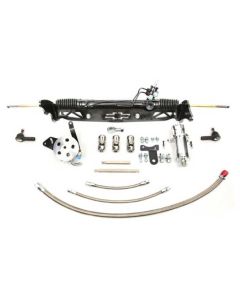 1960-1966 Chevy-GMC Truck Power Rack And Pinion Steering Kit, Drum Brakes, Double V-Belt With Stock Steering Column, Half-Ton 2WD