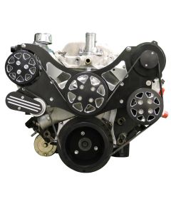 Front Drive System, Big Block Chevy, Black Silverline, w/ AC and Power Steering




