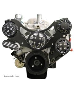 Front Drive System, Big Block Chevy, Black Silverline, NO AC & NO Power Steering


