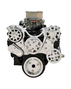 Front Drive System, Small Block Chevy, Polished, w/ AC and Power Steering












)