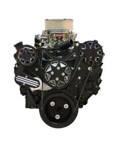 Front Drive System, Small Block Chevy, Black Silverline, NO AC & NO Power Steering












)