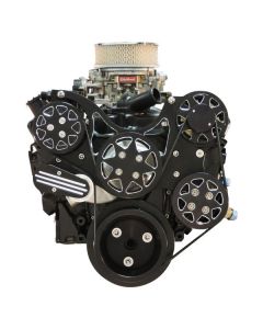 Front Drive System, Small Block Chevy, Black Silverline, w/ AC and Power Steering












)
