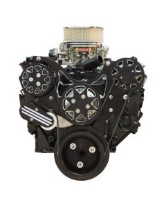 Front Drive System, Small Block Chevy, Black Silverline, NO AC with Power Steering












)