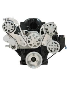 Front Drive System, LS1, 2, 3 & 6 - With Tuff Stuff Water Pump, Machine finish, w/ AC and Power Steering