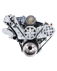 Front Drive System, w/ On Board PS Reservoir, LS1, 2, 3 & 6 - With Tuff Stuff Water Pump, Machine finish, NO AC & PS
