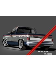 1981-1987 Chevy Chevy-GMC Truck Two-Tone Paint Break Stripe, Vermillion/Dark Carmine


