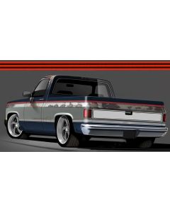 1981-1987 Chevy Chevy-GMC Truck Two-Tone Paint Break Stripe, Vermillion/Black


