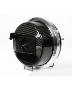 Chevy-GMC Truck Carbon Fiber Brake Booster 9 Inch With Polished Aluminum Outer Rings And Hidden Hardware