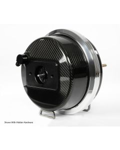 Chevy-GMC Truck Carbon Fiber Brake Booster 9 Inch With Polished Aluminum Outer Rings And Exposed Hardware