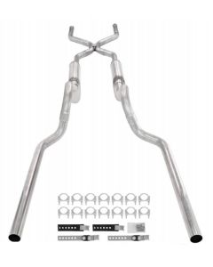 1963-1966 Chevy-GMC Truck Pypes Exhaust System, H-Pipe,  Rear Exit- Street Pro Mufflers