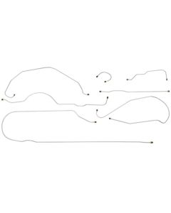 1949-1950 Chevy-GMC Truck 2WD 3/4-Ton Longbed 1/4" Axle Manual Drum Brake Line Set 7 pc, Stainless Steel