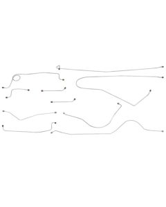 1960-1962 Chevy-GMC Truck 2/4WD 1/2-Ton Standard Cab Longbed Manual Drum w/Hydraulic Clutch Brake Line Set 10pc, Stainless Steel