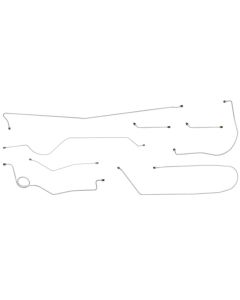 1960-1962 Chevy-GMC Truck 2/4WD 1/2-Ton Standard Cab Shortbed Manual Drum Complete Brake Line Set -Clutch Line Separate, 8pc, OE Steel