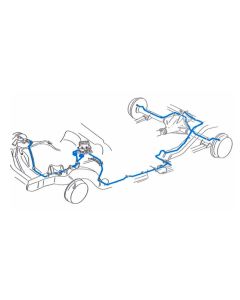 1960-1962 Chevy-GMC Truck 2wd Dual Master Cylinder Power Drum Brake Line Set 10pc, 1/2 ton, Shortbed, OE Steel