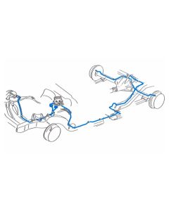 1963-1964 Chevy-GMC Truck 2WD 1/2-Ton Standard Cab Shortbed Dual Master Cylinder Power Drum Brake Line Set 10pc, Stainless Steel