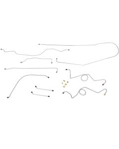 1963-1964 Chevy-GMC Truck 2WD 1/2-Ton Standard Cab Longbed Dual Master Cylinder Power Drum Complete Brake Line Set 10pc, Stainless Steel