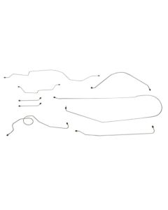 1966 Chevy-GMC Truck 2WD 1/2-Ton Standard Cab Longbed Manual Drum Brake Line Set 8pc, OE Steel