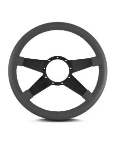 1949-1994 Chevy-GMC Truck Lecarra  Standard Steering Wheel-14",  Black Spokes, Dark Grey Leather Wrap