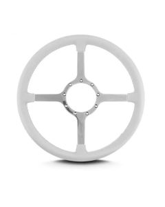 1949-1994 Chevy-GMC Truck Lecarra 1Steering Wheel-15", Polished Spokes, White  Leather Wrap