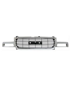 1999-2002 GMC Sierra/2000-2006 Yukon Center Grille, OE Style- Chrome And Black