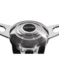 1949-1994 Chevy-GMC Truck Lecarra Steering Wheel Horn Cap, Polished Billet Aluminum, Domed With Lecarra Logo