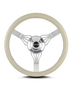 1967-1994 Chevy-GMC Truck Lecarra  Newstalgic Banjo Steering Wheel-15" With 67-94 GM Adapter, Leather Wrapped Grip With Polished Spokes