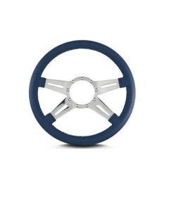 Lecarra 14 in MK-9 Steering Wheel, Polished, Blue Leather