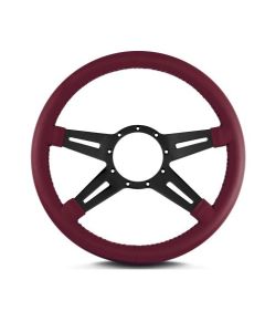 Lecarra 14 in MK-9 Steering Wheel, Black, Burgundy Leather