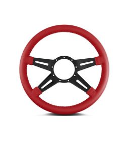 Lecarra 14 in MK-9 Steering Wheel, Black, Red Leather