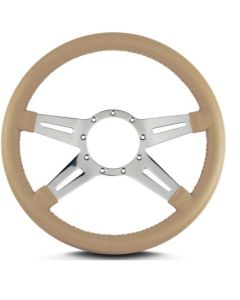 Lecarra 14 in MK-9 Steering Wheel, Polished, Tan Leather