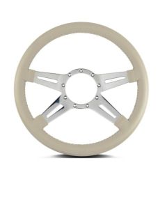 Lecarra 14 in MK-9 Steering Wheel, Polished, Bone Leather
