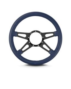 Lecarra 14 in MK-9 Supreme Steering Wheel, Black, Blue Leather